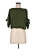 MICHAEL Michael Kors 100% Polyester Solid Green 3/4 Sleeve Top Size M - photo 1