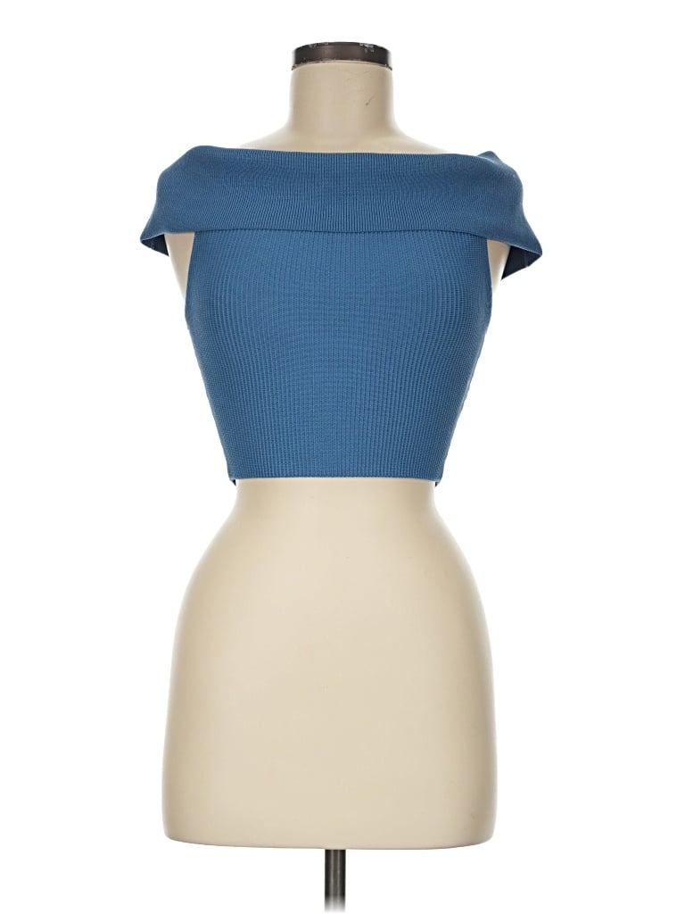 Pre-owned Babaton Tube Top Blue Strapless Neckline Tops