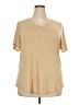 Lularoe Tan Short Sleeve Henley Size 2X - photo 1