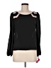 Xhilaration 100% Polyester Black Long Sleeve Blouse Size M - photo 1