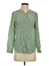 Joie 100% Silk Print Green Long Sleeve Silk Top Size XS - photo 1