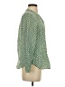 Joie 100% Silk Print Green Long Sleeve Silk Top Size XS - photo 4