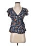 Lucky Brand Blue Short Sleeve Blouse Size XS - photo 1
