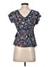 Lucky Brand Blue Short Sleeve Blouse Size XS - photo 2
