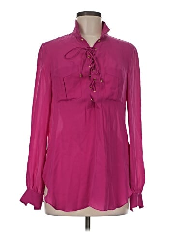 Haute Hippie Long Sleeve Silk Top (view 1)