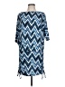 Veronica M. Chevron-herringbone Blue Casual Dress Size L - photo 1