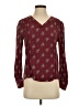 Hinge 100% Viscose Burgundy Long Sleeve Blouse Size S - photo 1