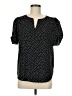 Jones & Co 100% Polyester Polka Dots Black Short Sleeve Blouse Size M - photo 1