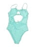 No Boundaries Solid Teal One Piece Swimsuit Size 11 - 13 - photo 1