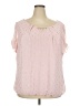 Sara Michelle 100% Polyester Pink Short Sleeve Blouse Size 3X - photo 1