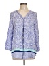 St. John's Bay 100% Rayon Paisley Blue 3/4 Sleeve Blouse Size L - photo 1
