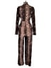 Attitudes by Renee Metallic Brown Jumpsuit Size L - photo 2