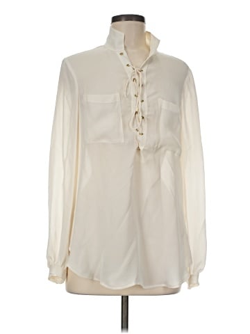 Haute Hippie Long Sleeve Silk Top (view 2)