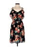 Xhilaration 100% Polyester Floral Black Casual Dress Size S - photo 1