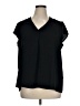 Halogen 100% Polyester Black Short Sleeve Blouse Size 1X - photo 1