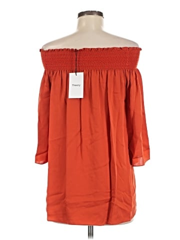 Theory 3/4 Sleeve Silk Top (view 2)