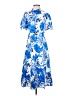 Julia Jordan 100% Polyester Print Blue Casual Dress Size 2 - photo 1