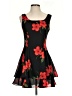 Hampton Nites Floral Black Cocktail Dress Size 4 - photo 1