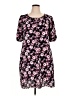 Connected Apparel Floral Black Casual Dress Size 16 - photo 1