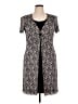 Connected Apparel 100% Polyester Gray Casual Dress Size 14 - photo 1