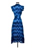 MNG Chevron-herringbone Blue Casual Dress Size 4 - photo 2