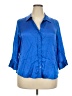 L'Agence Solid Blue 3/4 Sleeve Button-Down Shirt Size XXL (5) - photo 1