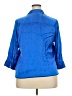 L'Agence Solid Blue 3/4 Sleeve Button-Down Shirt Size XXL (5) - photo 2