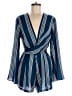 Urban Outfitters 100% Polyester Stripes Blue Romper Size M - photo 1