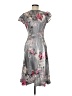 Komarov 100% Polyester Floral Gray Cocktail Dress Size Med (2) - photo 2
