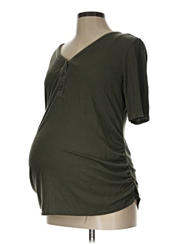 Isabel Maternity Short Sleeve Henley (view 1)