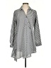 Comfy U.S.A. Stripes Silver Long Sleeve Blouse Size XS - photo 1