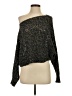 Free People Metallic Black Pullover Sweater Size XS - photo 1