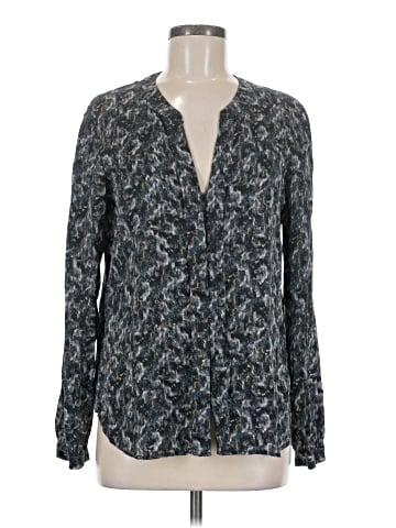 Theory Long Sleeve Silk Top (view 1)