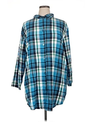 Collections etc. 3/4 Sleeve Button-Down Shirt (view 1)