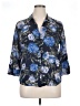 L'Agence 100% Viscose Floral Blue 3/4 Sleeve Blouse Size XL (4) - photo 1