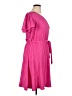 DKNY 100% Polyester Solid Pink Casual Dress Size 14 - photo 4