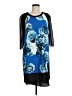 DKNYC 100% Polyester Print Blue Casual Dress Size 6 - photo 1