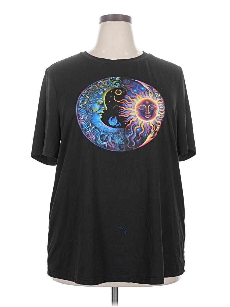 Pre-owned Shein Curve Short Sleeve T-shirt In Black