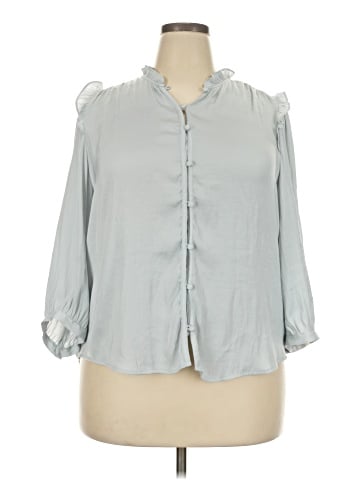 LC Lauren Conrad 3/4 Sleeve Button-Down Shirt (view 1)