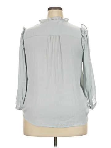 LC Lauren Conrad 3/4 Sleeve Button-Down Shirt (view 2)