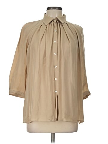 PaperWhite 3/4 Sleeve Silk Top (view 1)