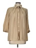 PaperWhite 100% Silk Tan 3/4 Sleeve Silk Top Size 10 - photo 1