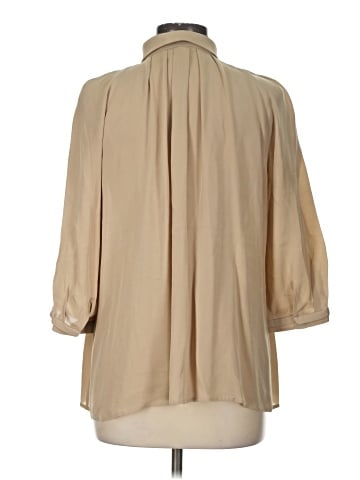 PaperWhite 3/4 Sleeve Silk Top (view 2)