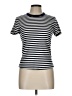 Old Navy Stripes Silver Short Sleeve Turtleneck Size L - photo 1