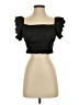 Reset 100% Rayon Black Short Sleeve Top Size S - photo 1