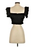 Reset 100% Rayon Black Short Sleeve Top Size S - photo 2