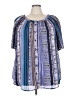 Roaman's 100% Polyester Blue Short Sleeve Blouse Size 22 - photo 1