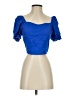 Love Notes Blue Short Sleeve Top Size S - photo 1