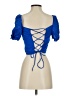 Love Notes Blue Short Sleeve Top Size S - photo 2