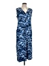 Chico's Print Blue Casual Dress Size Lg (2) - photo 1